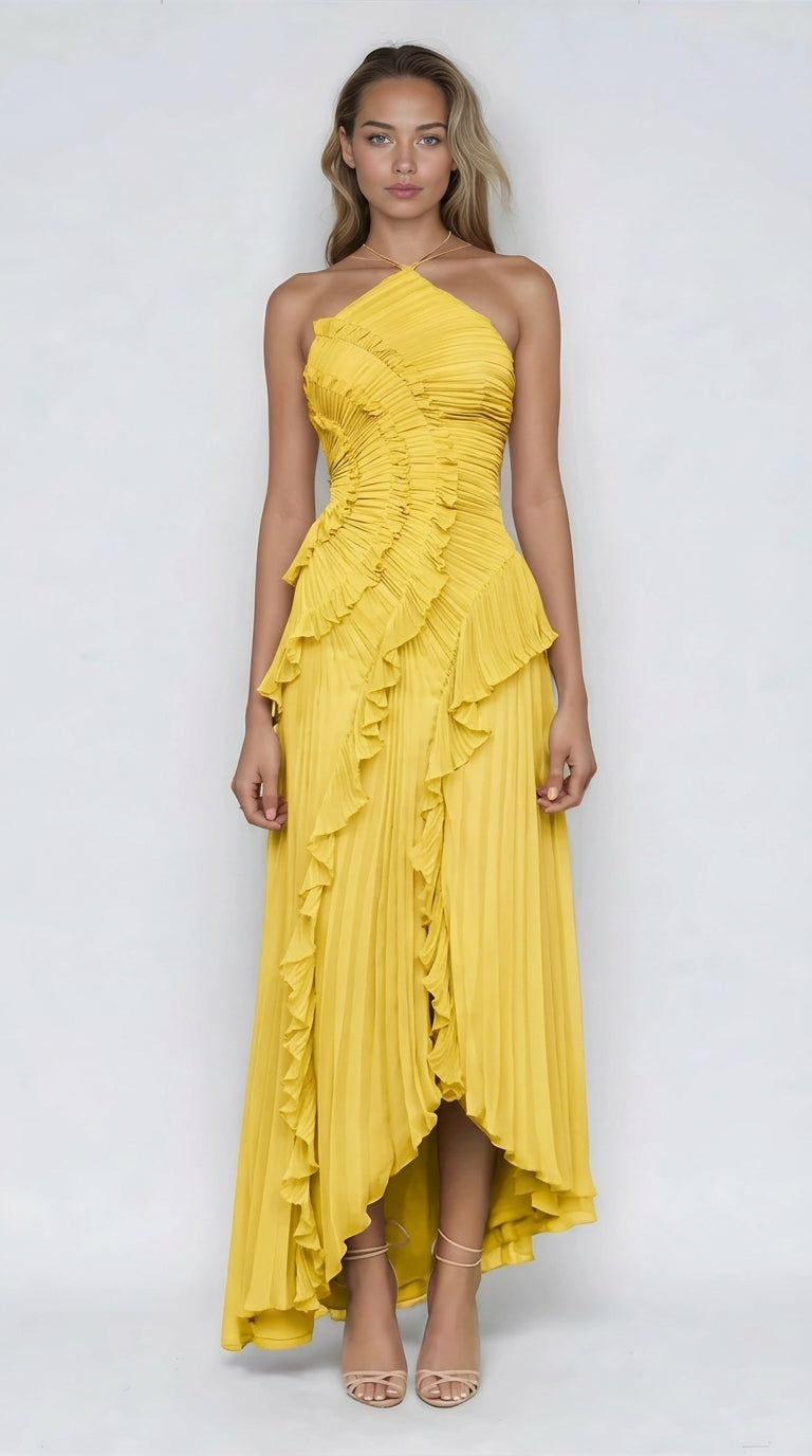Hailey | Lavender Cascading Ruffle Dress