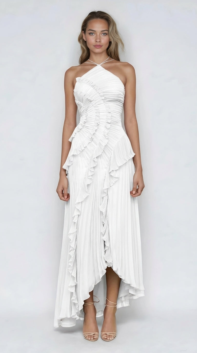 Hailey | Lavender Cascading Ruffle Dress