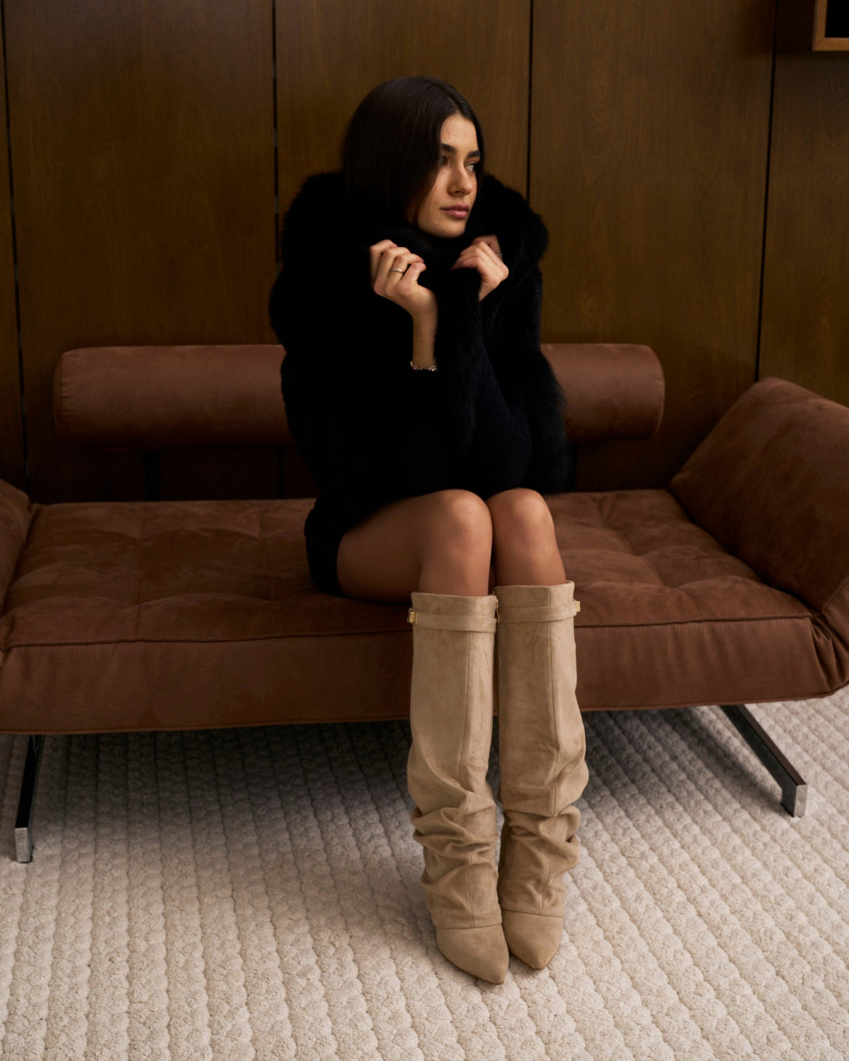 Avery | Soft Suede with Relaxed Drama