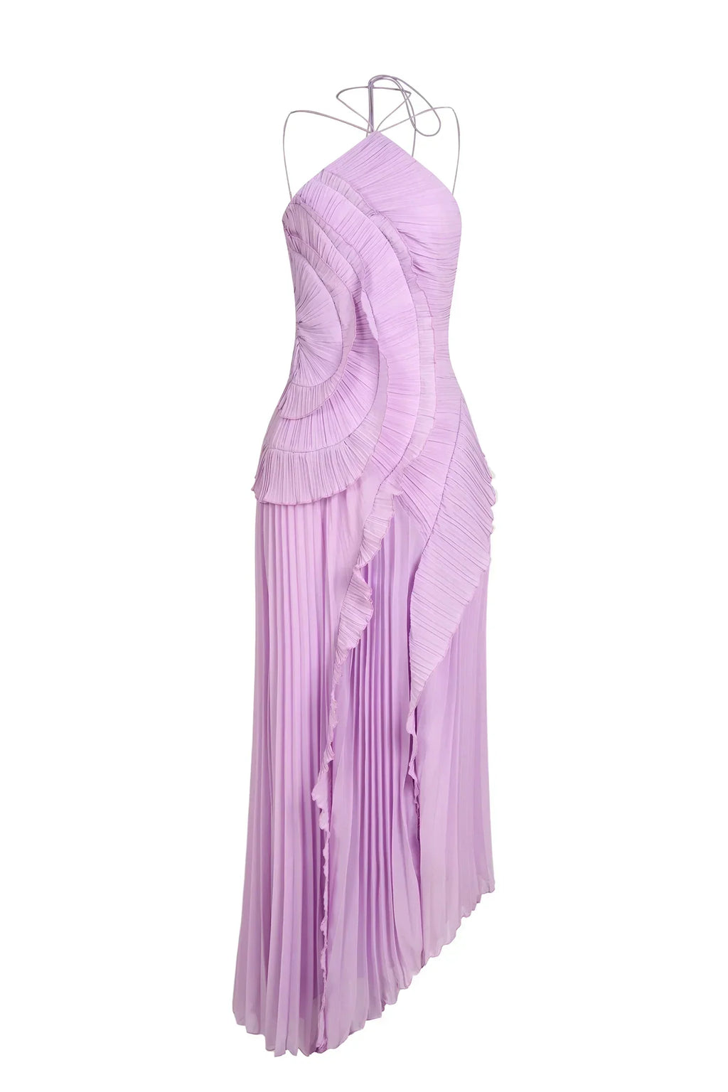 Hailey | Lavender Cascading Ruffle Dress