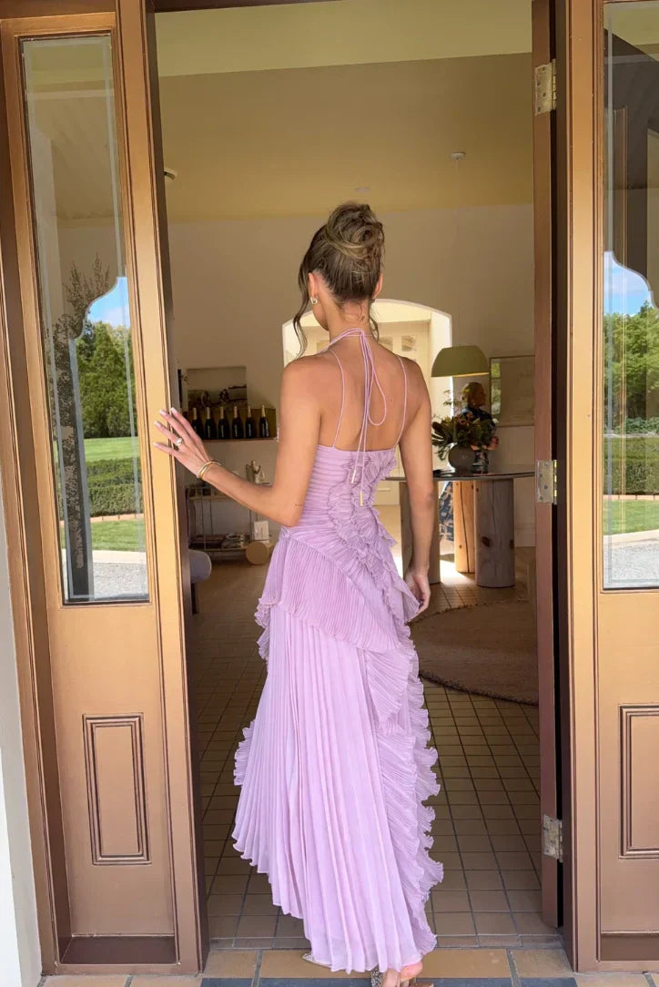 Hailey | Lavender Cascading Ruffle Dress