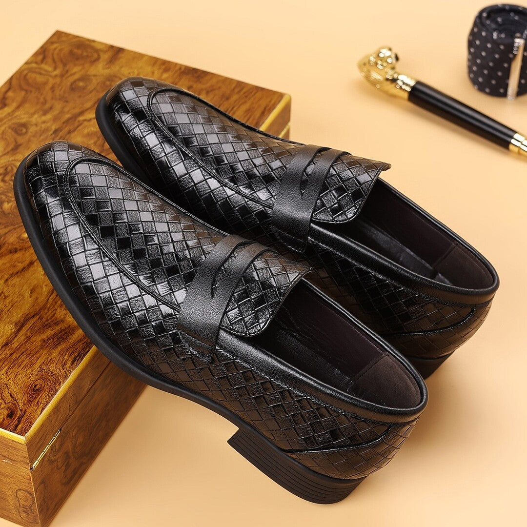 Cole | Woven Leather Business Shoes