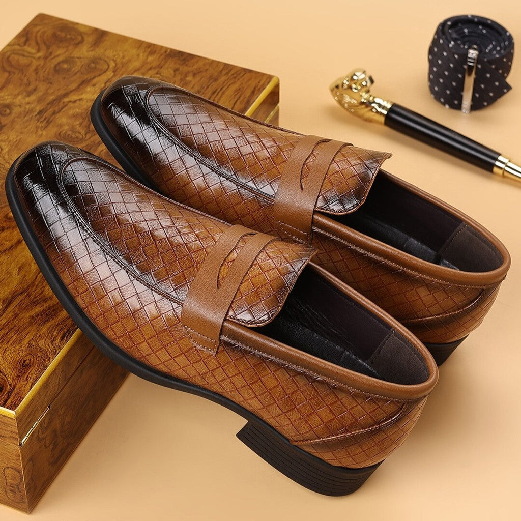 Cole | Woven Leather Business Shoes