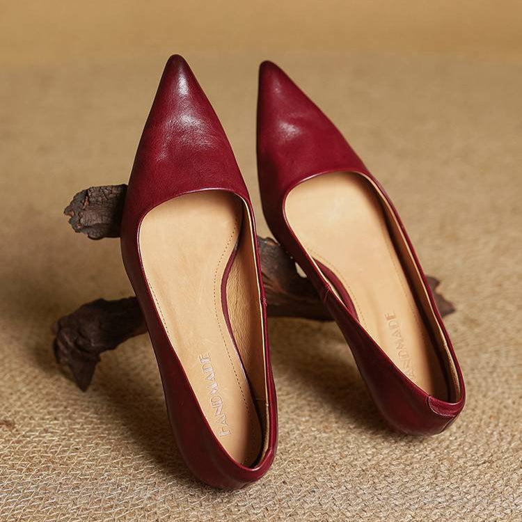 Lauren | Genuine Leather Low-Heel Pumps