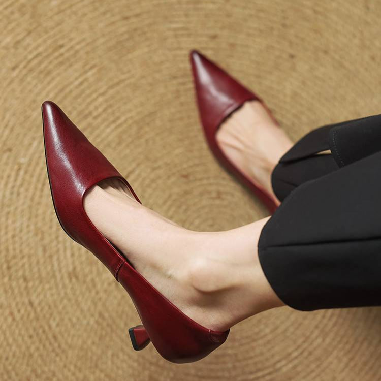 Lauren | Genuine Leather Low-Heel Pumps
