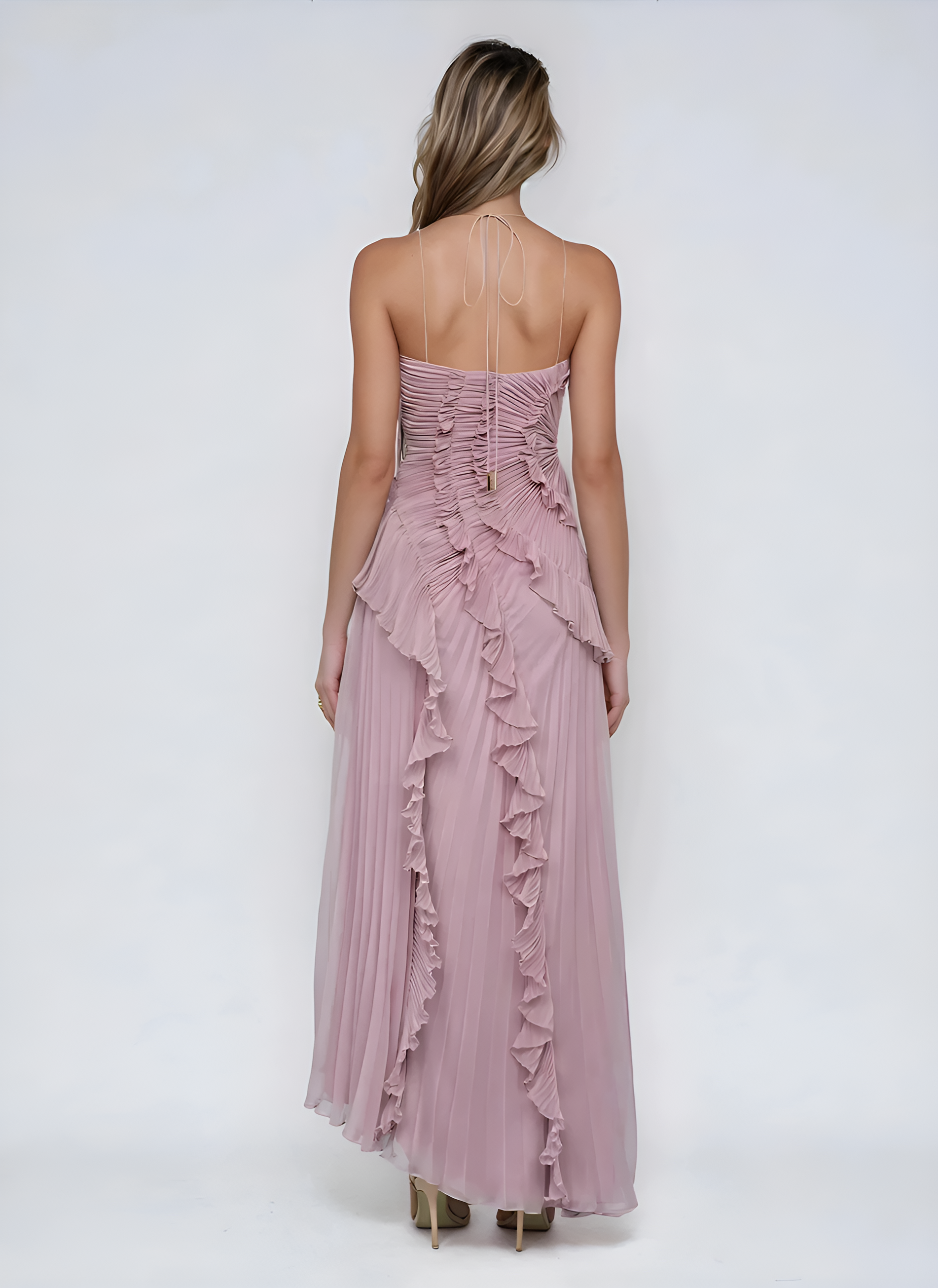 Hailey | Lavender Cascading Ruffle Dress