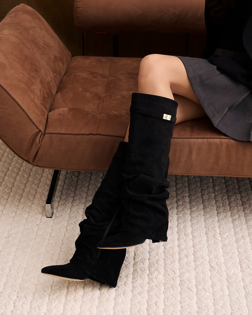 Avery | Soft Suede with Relaxed Drama