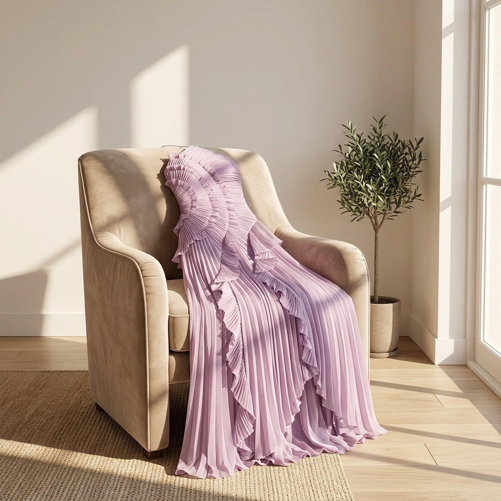 Hailey | Lavender Cascading Ruffle Dress
